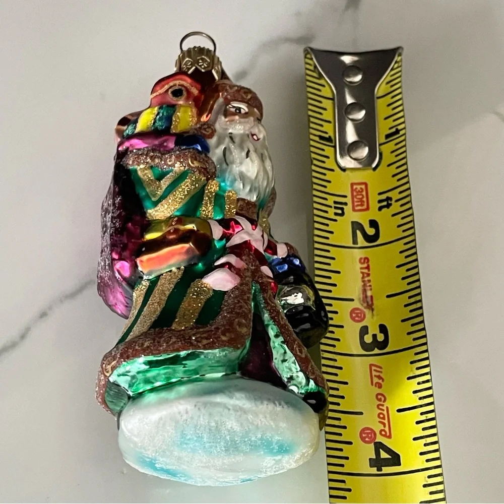 Santa in Striped Coat with Lantern - Ornament by Christopher Radko
